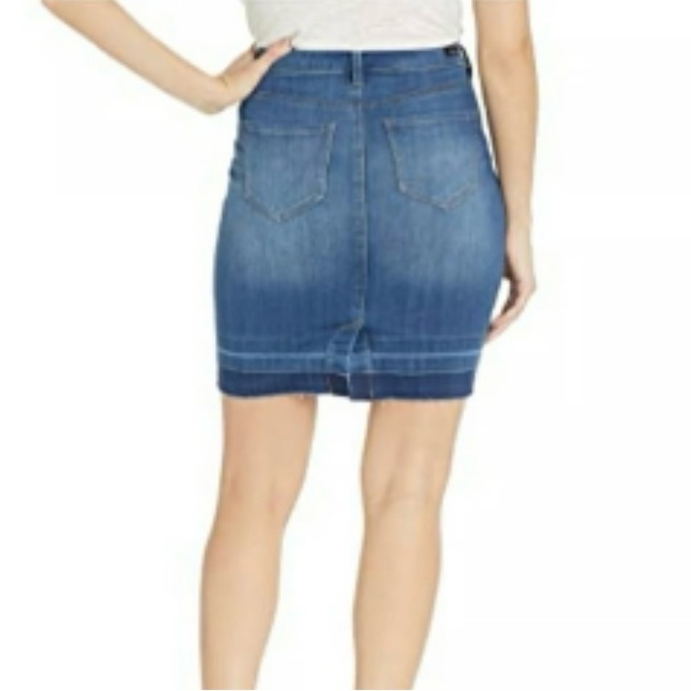 Liverpool Los Angeles Denim Pencil Skirt | Frayed Hem Skirt | NWT - Picture 2 of 13